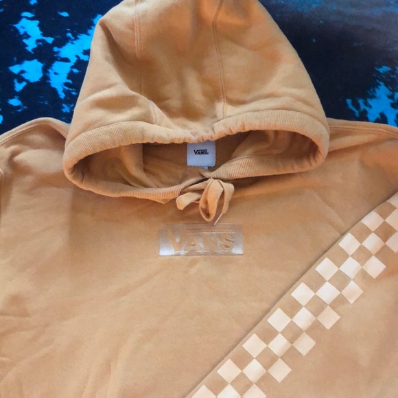 yellow checkered cropped hoodie